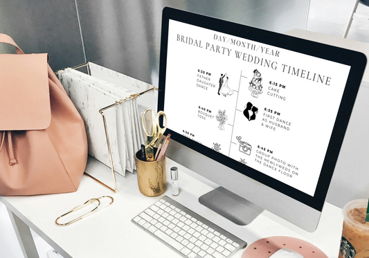 Bridal Party Wedding Timeline Digital Template