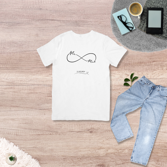 Personalised Mr. & Mrs. Infinity Wedding Date Shirt
